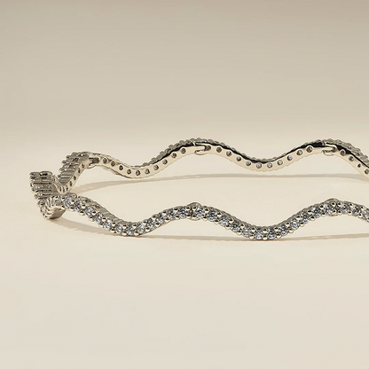 Scalloped Tennis Chain Bracelet in Silver
